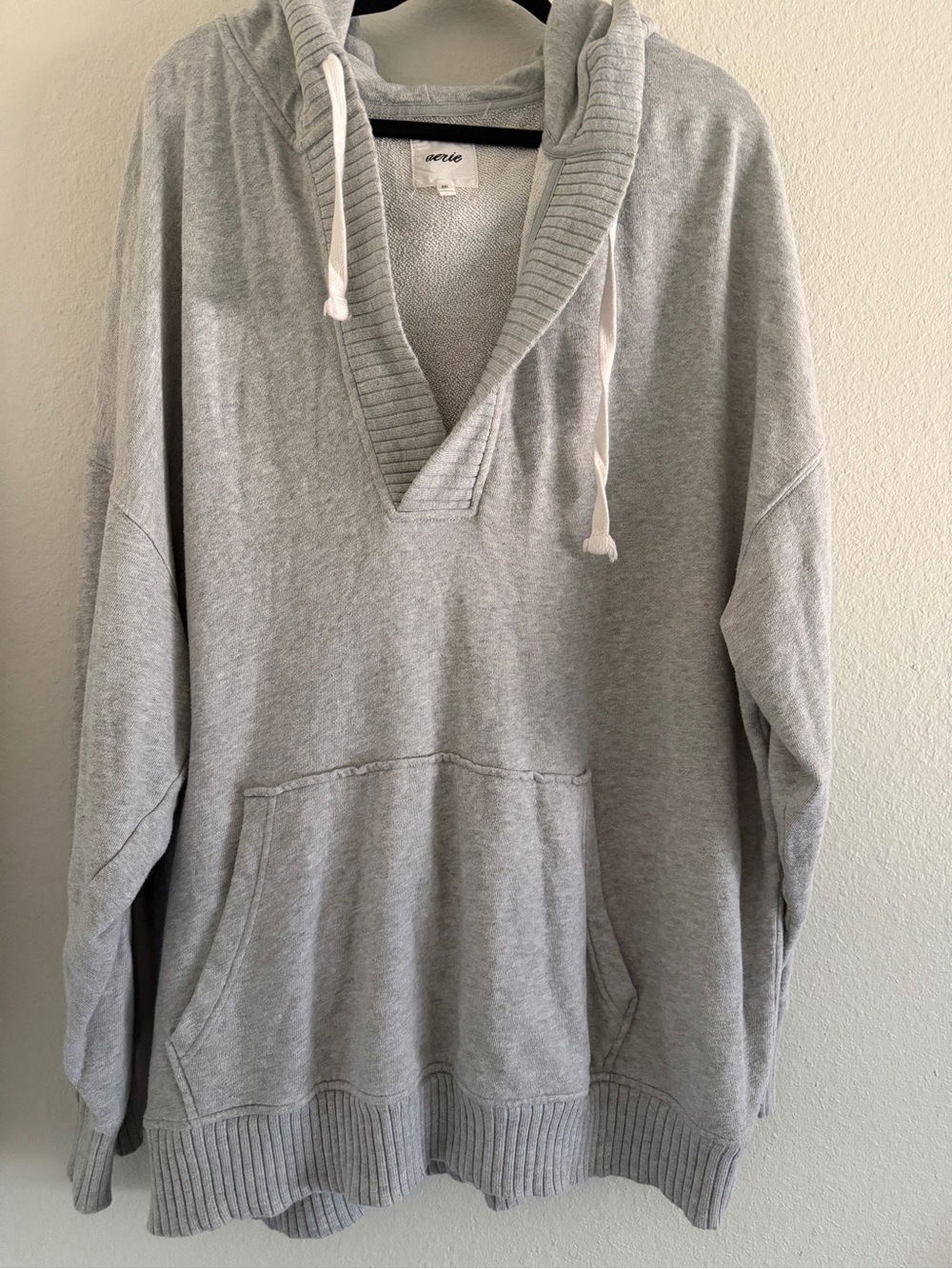 Aerie Gray Pullover Hoodie Women’s XXL Oversized Cotton Drawstring Pockets